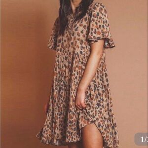 Tiered Cheetah Print Dress